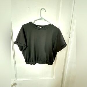 She + Sky Oversized Short Sleeve Crop nwot